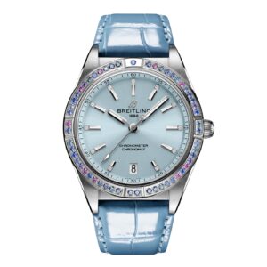 Chronomat Automatic 36 South Sea Ice Blue Leather Strap Ladies Watch